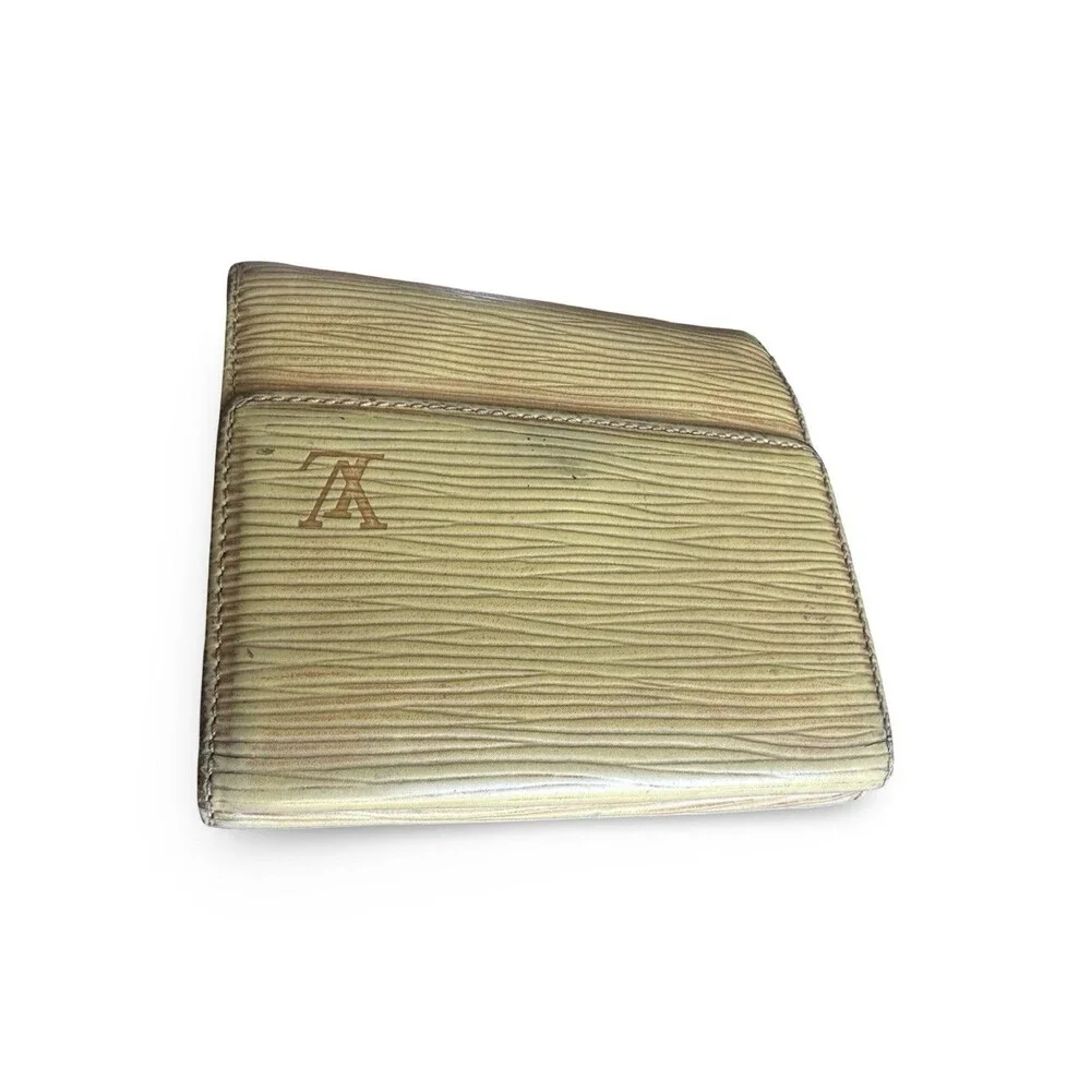 Louis Vuitton 💛💜Vintage Epi Leather Wallet Yellow-Purple Trifold Elise Retro
